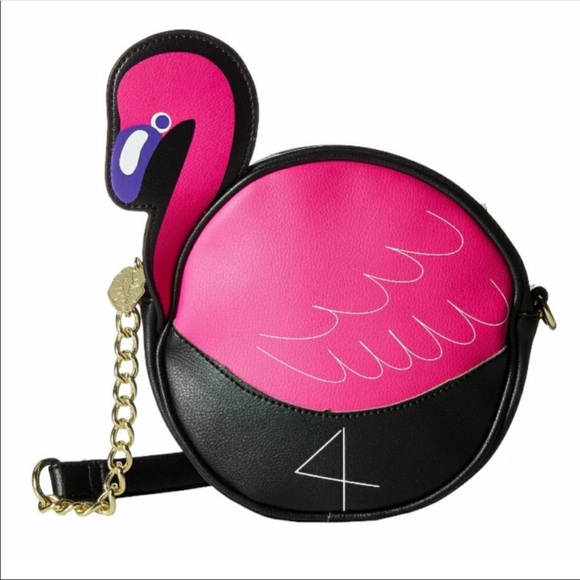 BETSEY JOHNSON Canteen Flamingo Crossbody NWT - Picture 2 of 6